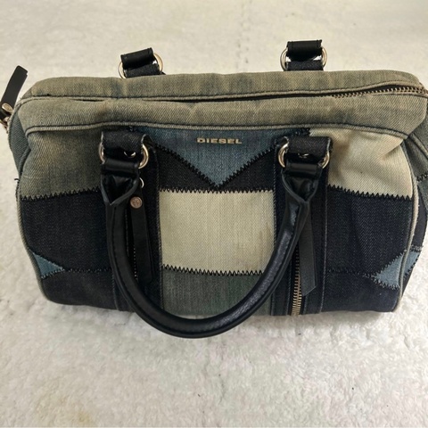 DIESEL 拼接丹寧手提/斜背包｜大容量波士頓包｜Y2K 復古穿搭必備