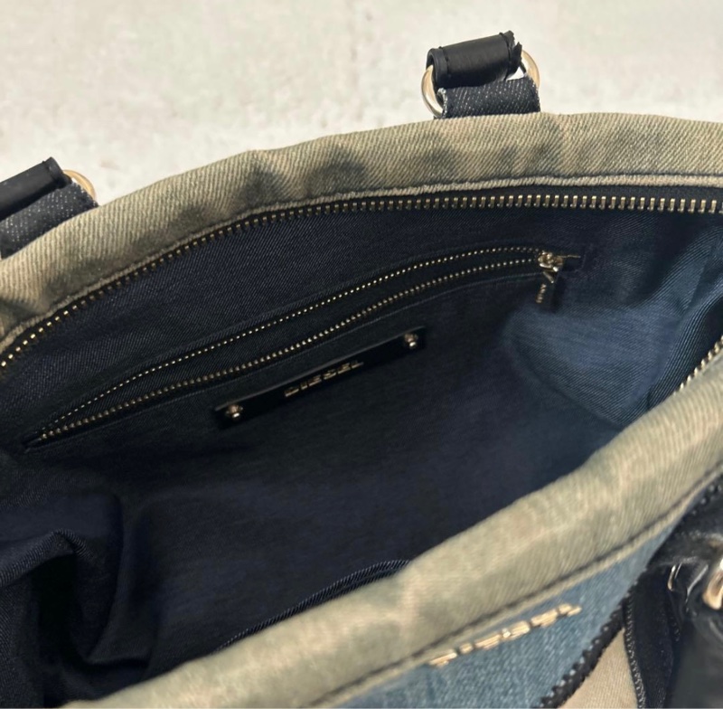 DIESEL 拼接丹寧手提/斜背包｜大容量波士頓包｜Y2K 復古穿搭必備-3