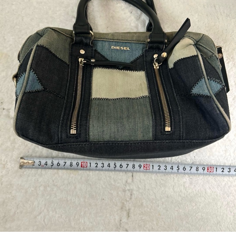 DIESEL 拼接丹寧手提/斜背包｜大容量波士頓包｜Y2K 復古穿搭必備-6