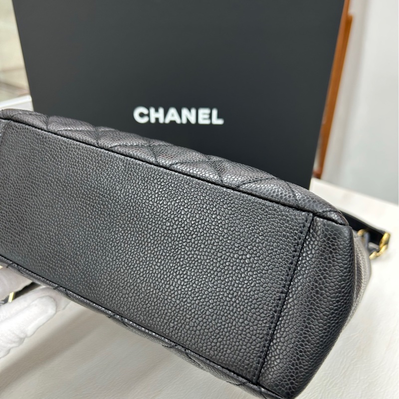 【98🆕】Chanel 黑金荔枝牛皮小號PST購物袋 small-6