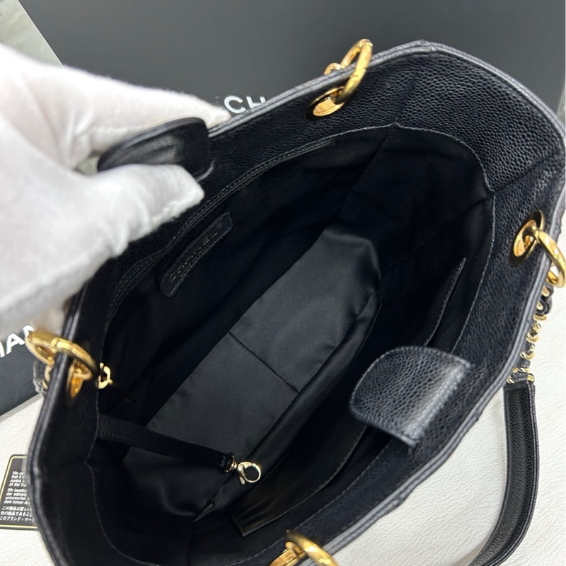【98🆕】Chanel 黑金荔枝牛皮小號PST購物袋 small-7