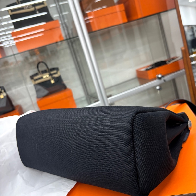 【99新】 Hermes 黑銀全黑琺瑯扣Herbag31 手提包-7
