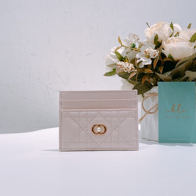 TW4776  Dior 迪奧 CD藤格紋圖案羊皮卡包 Jolie Freesia Cannnage Card Holder Lambskin Pink x GHW-0
