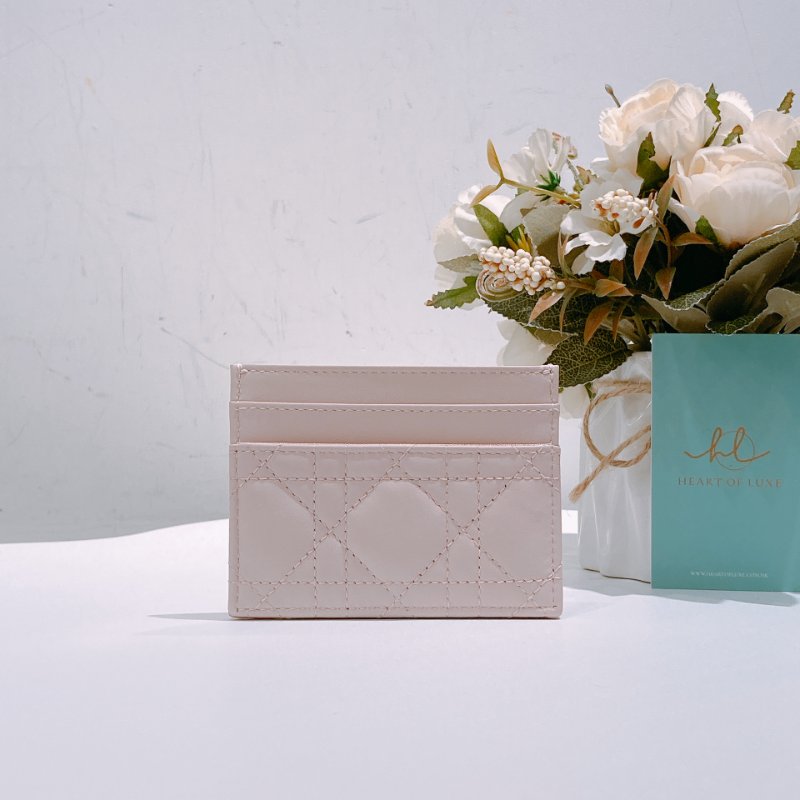 TW4776  Dior 迪奧 CD藤格紋圖案羊皮卡包 Jolie Freesia Cannnage Card Holder Lambskin Pink x GHW-1