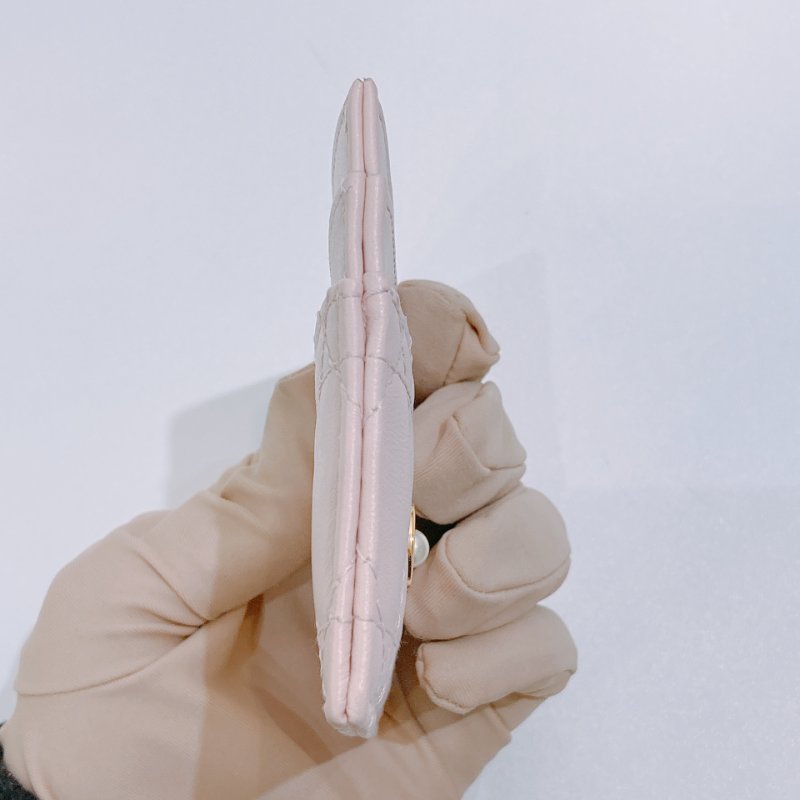 TW4776  Dior 迪奧 CD藤格紋圖案羊皮卡包 Jolie Freesia Cannnage Card Holder Lambskin Pink x GHW-2