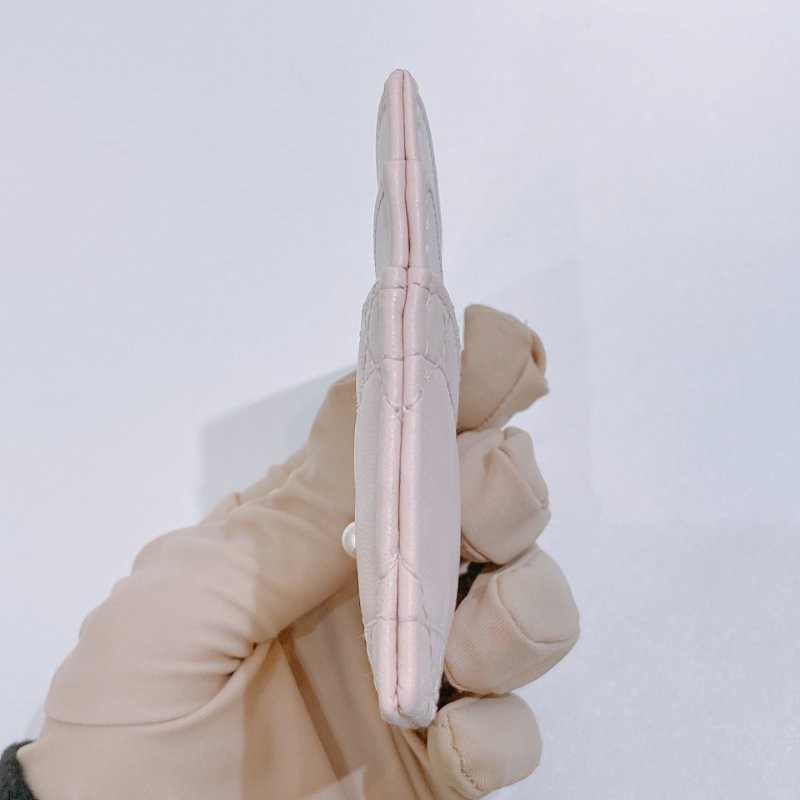 TW4776  Dior 迪奧 CD藤格紋圖案羊皮卡包 Jolie Freesia Cannnage Card Holder Lambskin Pink x GHW-3