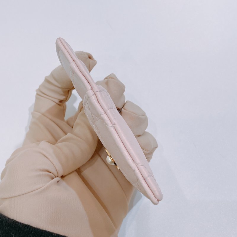 TW4776  Dior 迪奧 CD藤格紋圖案羊皮卡包 Jolie Freesia Cannnage Card Holder Lambskin Pink x GHW-6