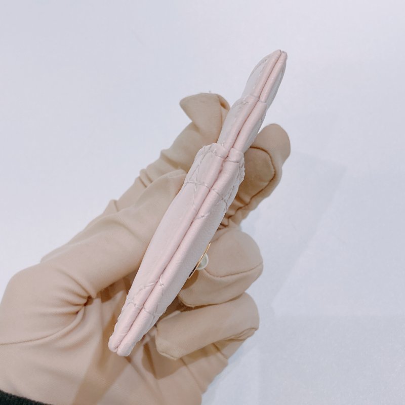 TW4776  Dior 迪奧 CD藤格紋圖案羊皮卡包 Jolie Freesia Cannnage Card Holder Lambskin Pink x GHW-7