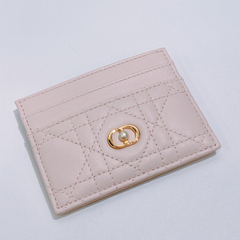 TW4776  Dior 迪奧 CD藤格紋圖案羊皮卡包 Jolie Freesia Cannnage Card Holder Lambskin Pink x GHW-8