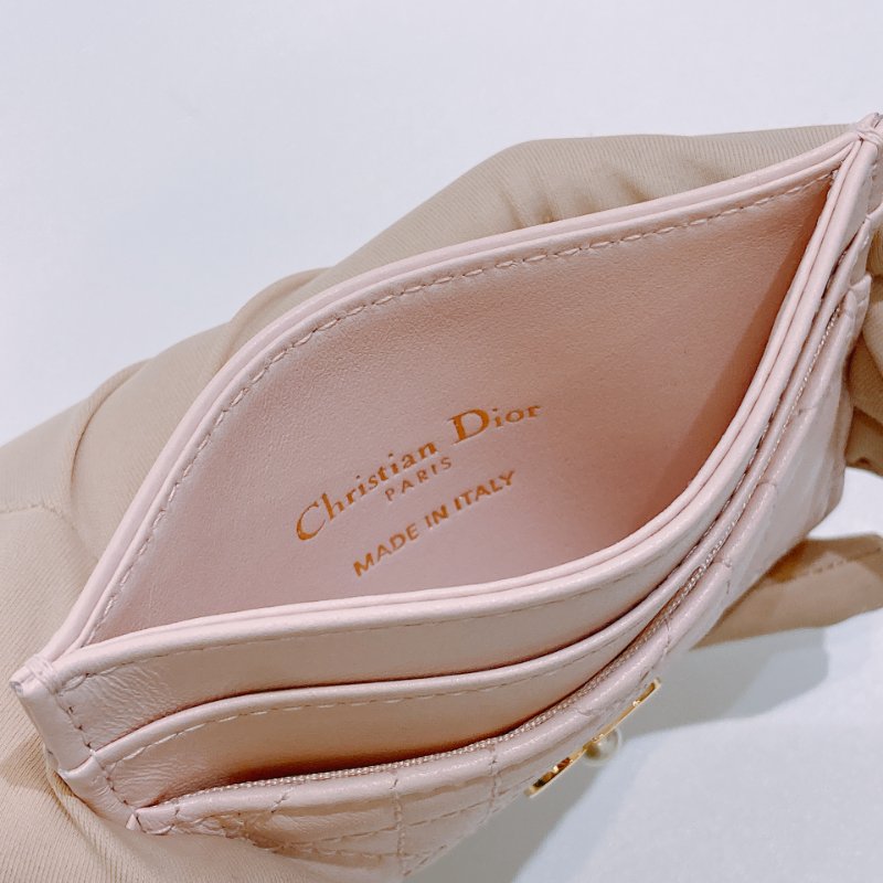 TW4776  Dior 迪奧 CD藤格紋圖案羊皮卡包 Jolie Freesia Cannnage Card Holder Lambskin Pink x GHW-9