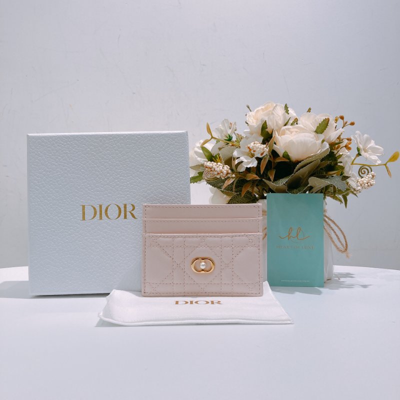 TW4776  Dior 迪奧 CD藤格紋圖案羊皮卡包 Jolie Freesia Cannnage Card Holder Lambskin Pink x GHW-10