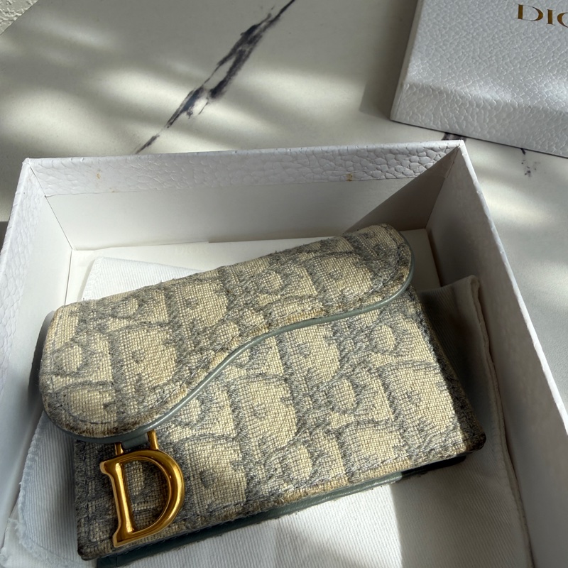 Dior 灰色提花卡包💕零錢包-1