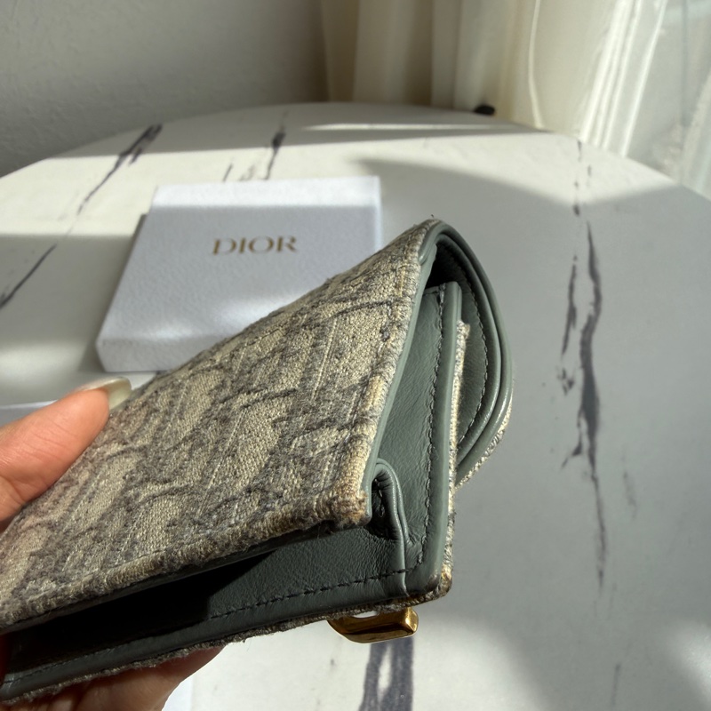 Dior 灰色提花卡包💕零錢包-2