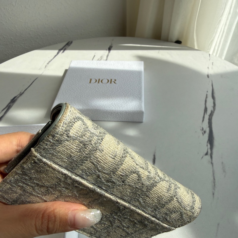 Dior 灰色提花卡包💕零錢包-4