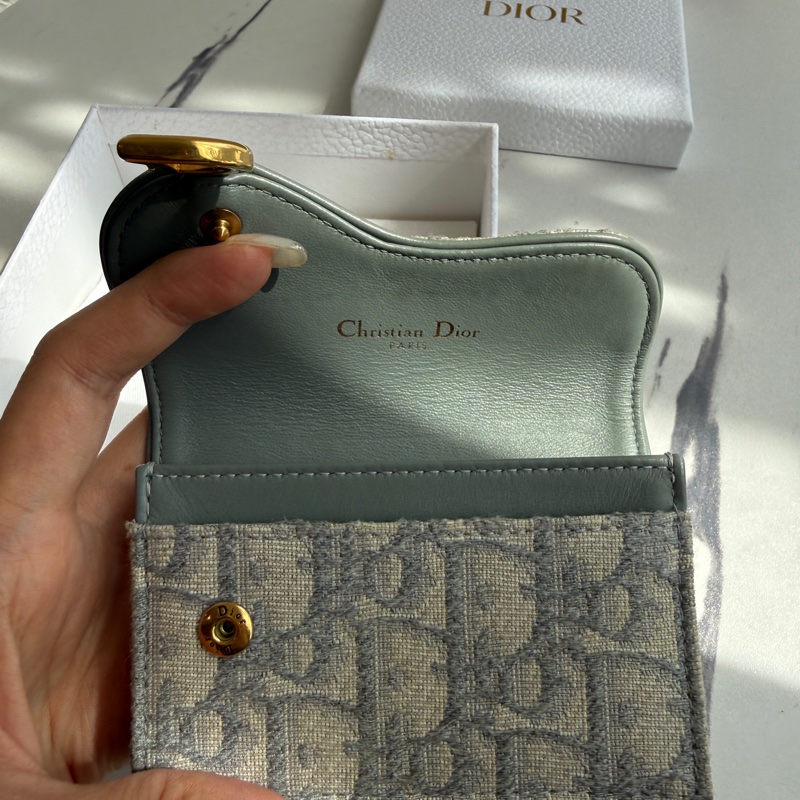 Dior 灰色提花卡包💕零錢包-7