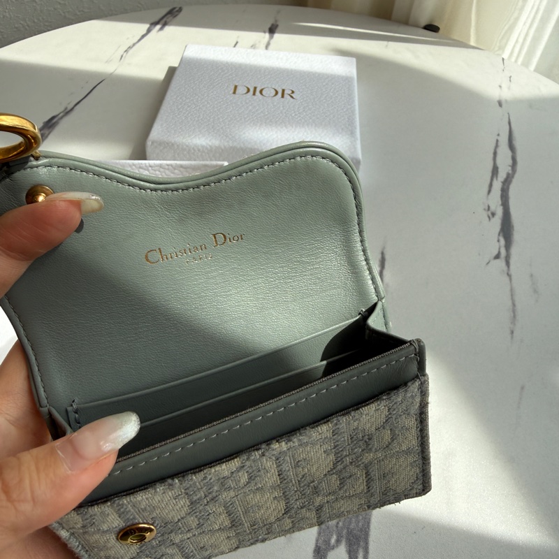 Dior 灰色提花卡包💕零錢包-9