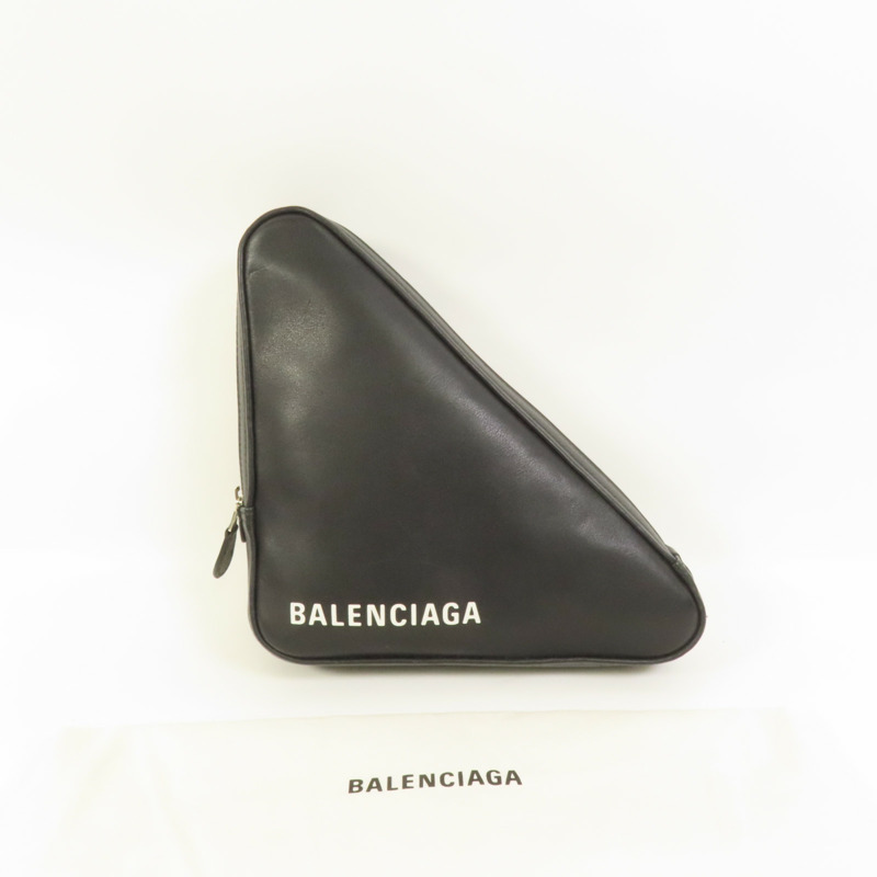 BALENCIAGA 牛皮皮革Triangle Clutch手拿包-9