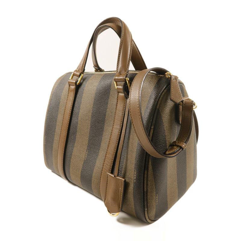 FENDI 塗層帆布Boston Bag金扣手挽肩背兩用袋-2