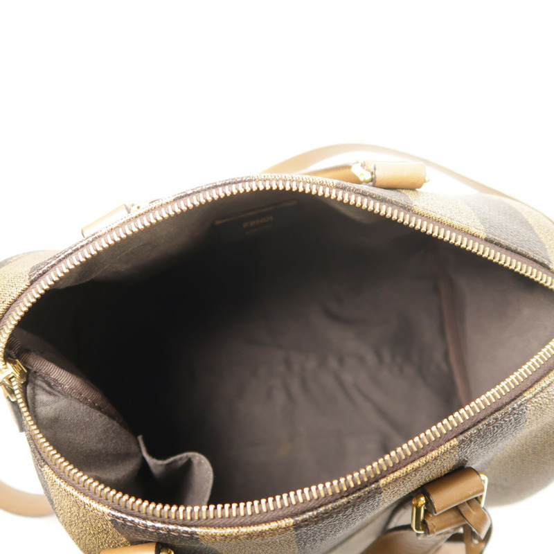 FENDI 塗層帆布Boston Bag金扣手挽肩背兩用袋-7