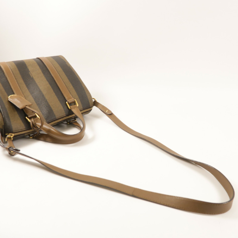 FENDI 塗層帆布Boston Bag金扣手挽肩背兩用袋-10