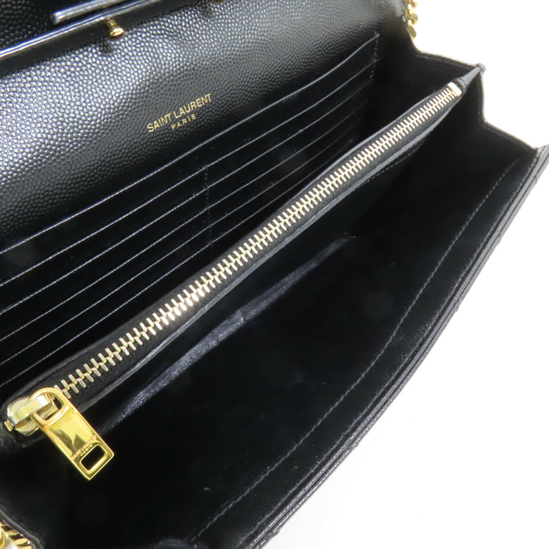 SAINT LAURENT 牛皮皮革Cassandre Envelope金扣鏈帶肩背袋-5