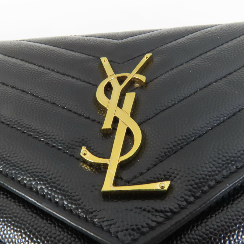 SAINT LAURENT 牛皮皮革Cassandre Envelope金扣鏈帶肩背袋-6