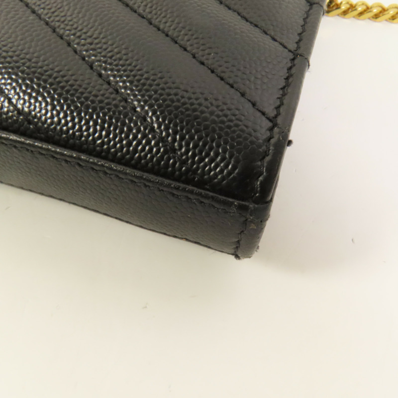 SAINT LAURENT 牛皮皮革Cassandre Envelope金扣鏈帶肩背袋-11