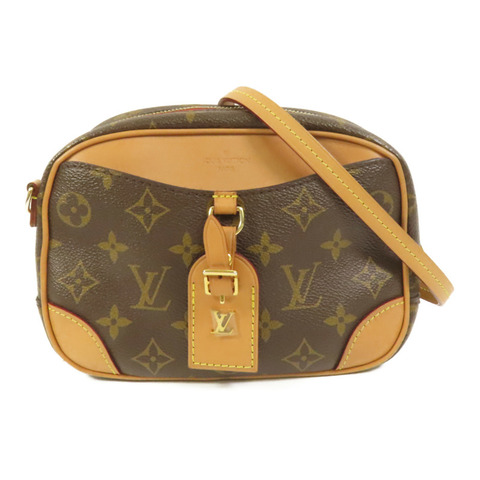 LOUIS VUITTON Monogram Deauville Mini金扣肩背袋棕色