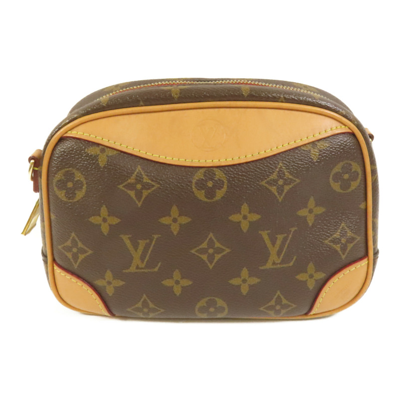 LOUIS VUITTON Monogram Deauville Mini金扣肩背袋棕色-1