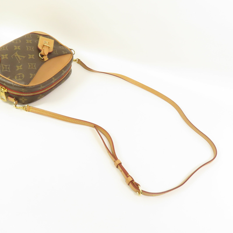 LOUIS VUITTON Monogram Deauville Mini金扣肩背袋棕色-4