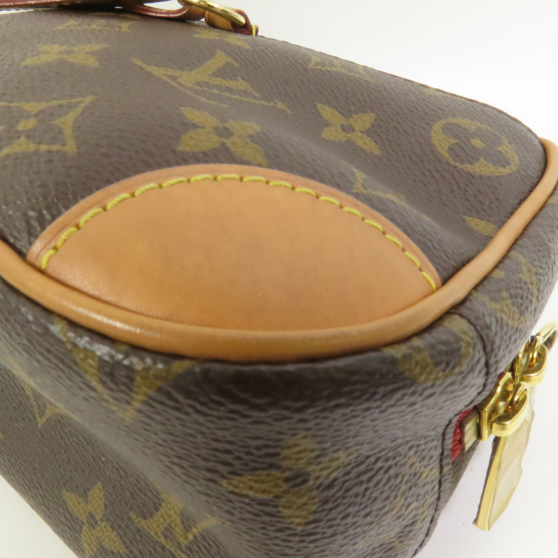 LOUIS VUITTON Monogram Deauville Mini金扣肩背袋棕色-15