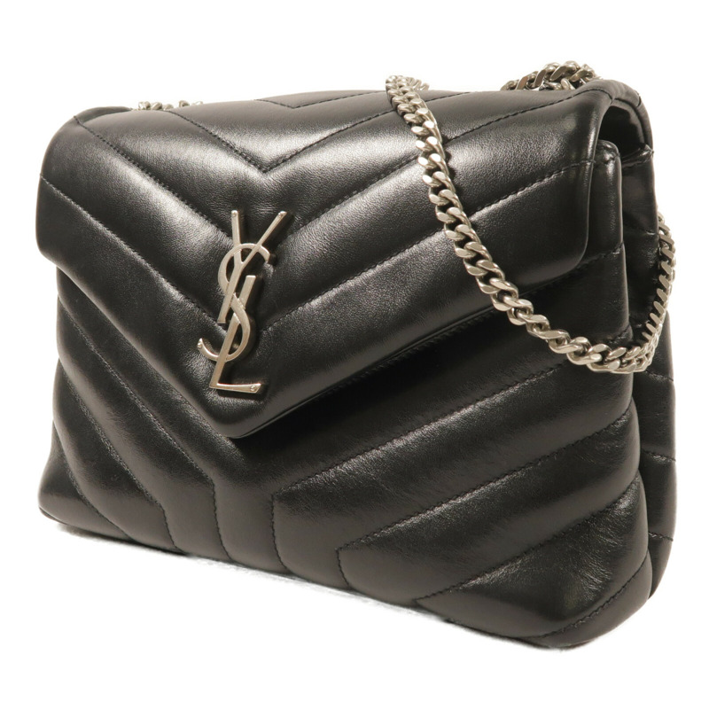 SAINT LAURENT 牛皮皮革Lou Lou銀扣鏈帶肩背袋-1