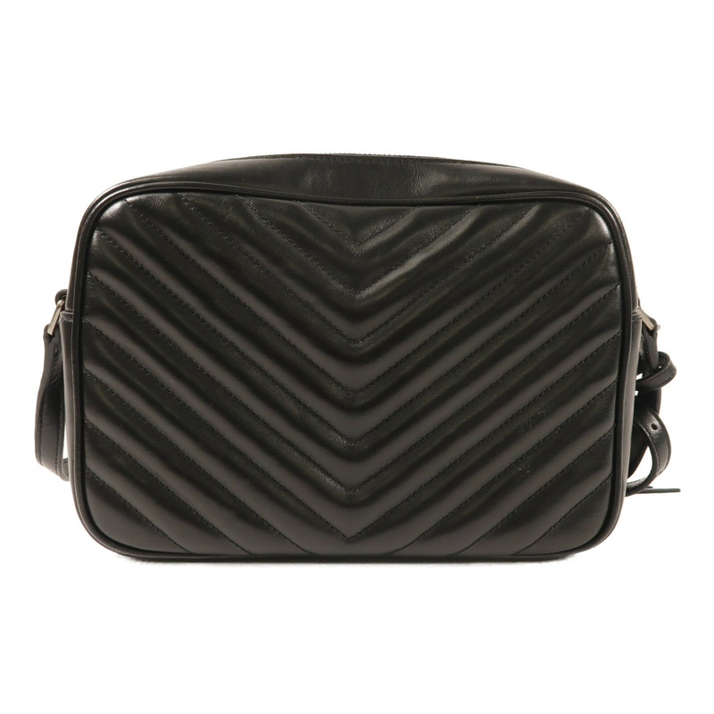 SAINT LAURENT 牛皮皮革Lou Camera銀扣肩背袋-1