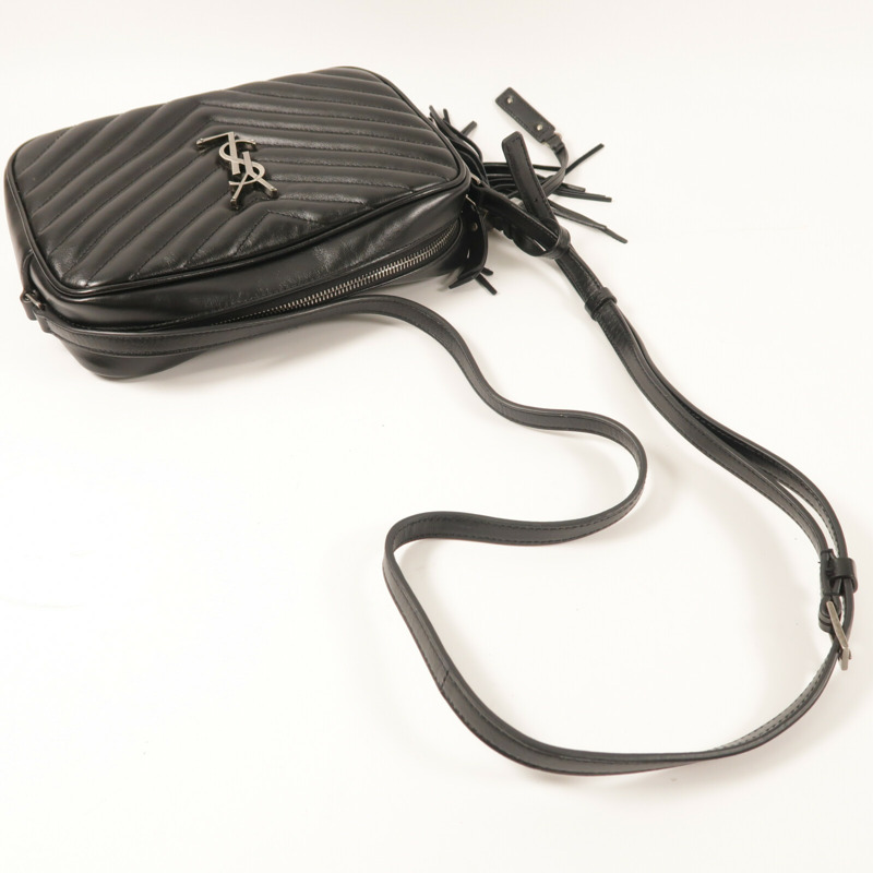 SAINT LAURENT 牛皮皮革Lou Camera銀扣肩背袋-7