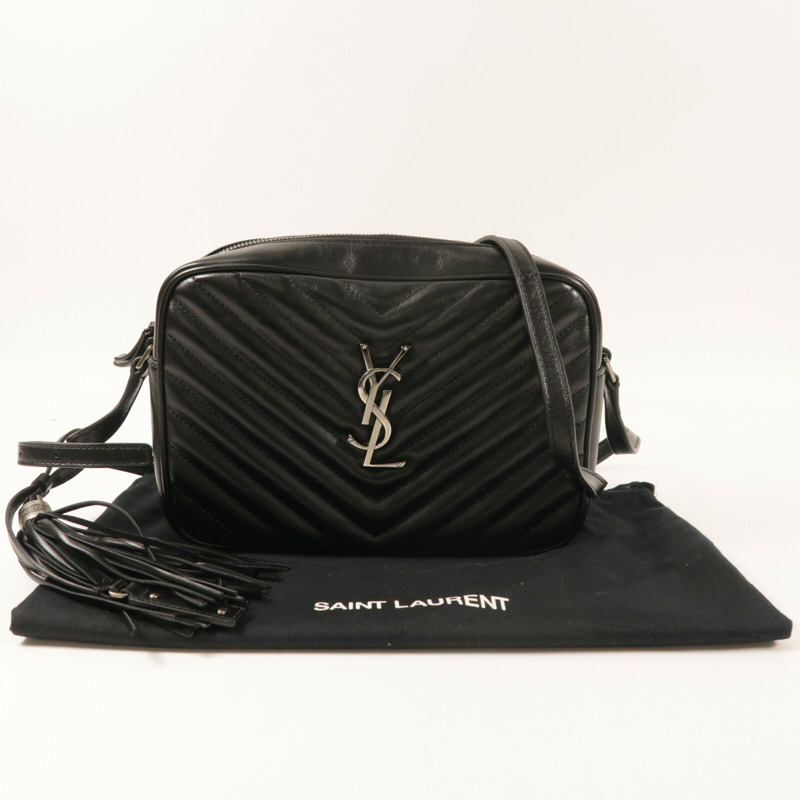 SAINT LAURENT 牛皮皮革Lou Camera銀扣肩背袋-8