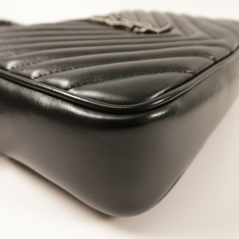 SAINT LAURENT 牛皮皮革Lou Camera銀扣肩背袋-9