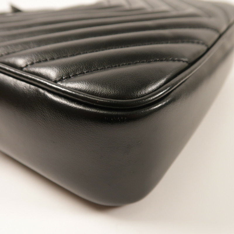 SAINT LAURENT 牛皮皮革Lou Camera銀扣肩背袋-11