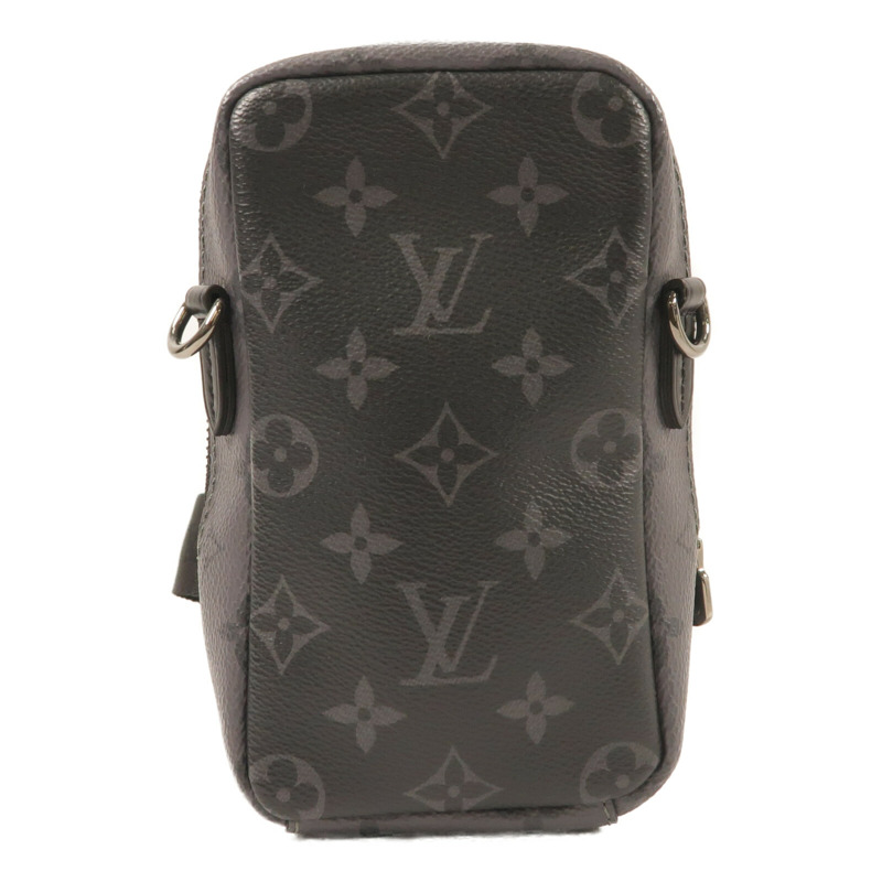 LOUIS VUITTON Monogram Eclipse Double Phone Pouch銀扣肩背袋-1