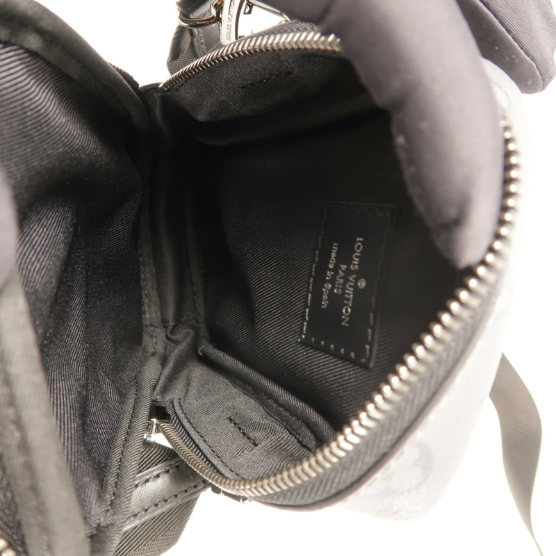 LOUIS VUITTON Monogram Eclipse Double Phone Pouch銀扣肩背袋-4