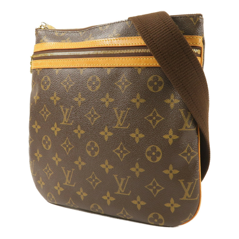 LOUIS VUITTON Monogram Pochette Bosphore金扣肩背袋棕色-1