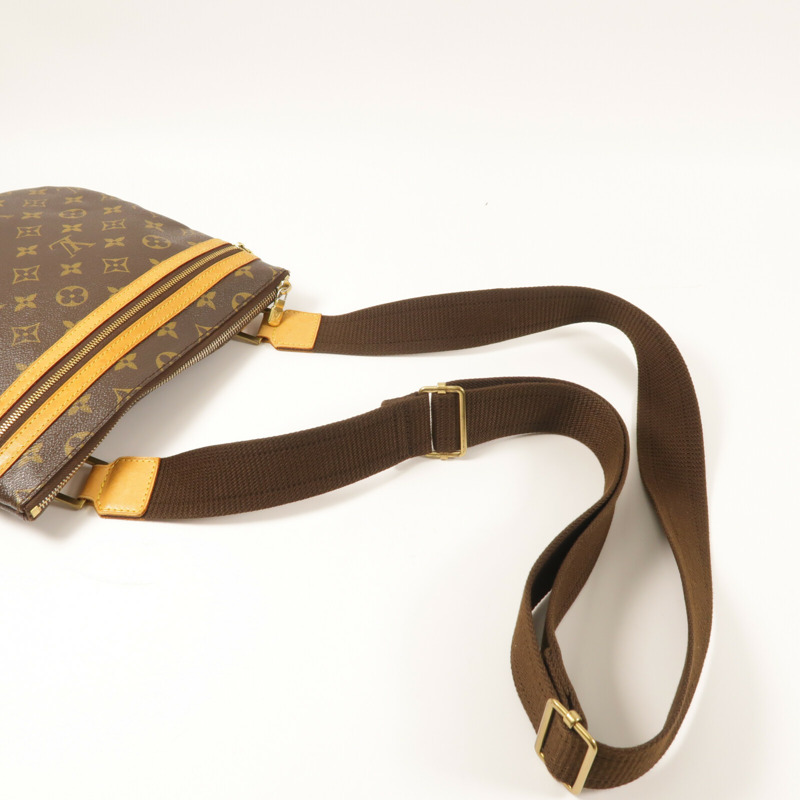 LOUIS VUITTON Monogram Pochette Bosphore金扣肩背袋棕色-7