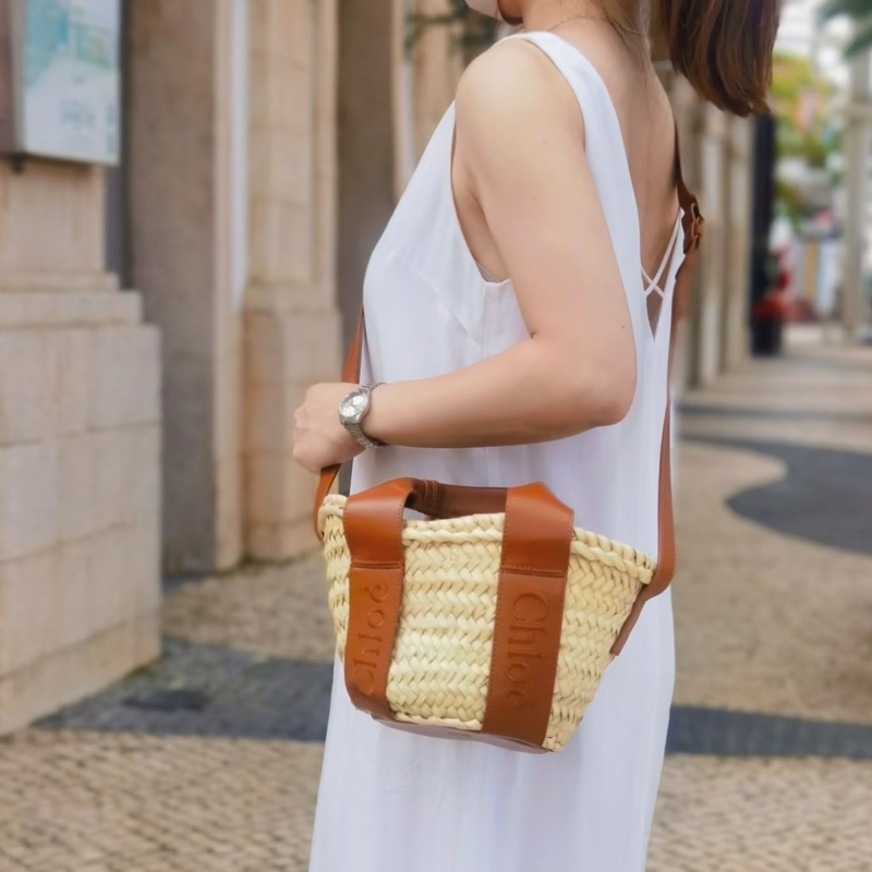 Chloe woody mini 手提 斜背 草編包-0
