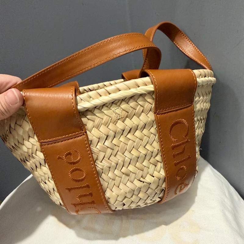 Chloe woody mini 手提 斜背 草編包-2