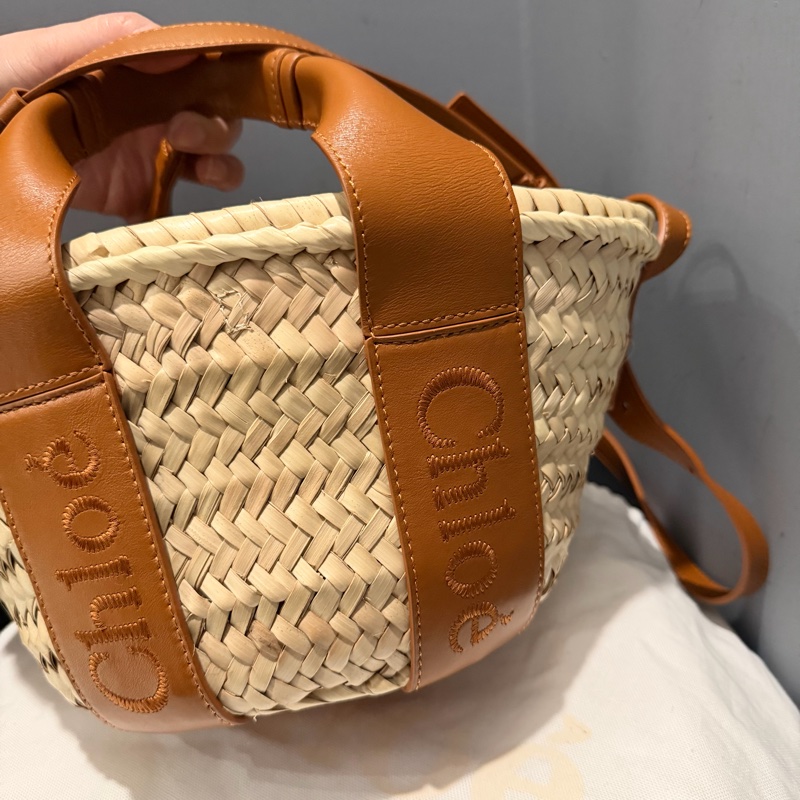 Chloe woody mini 手提 斜背 草編包-11