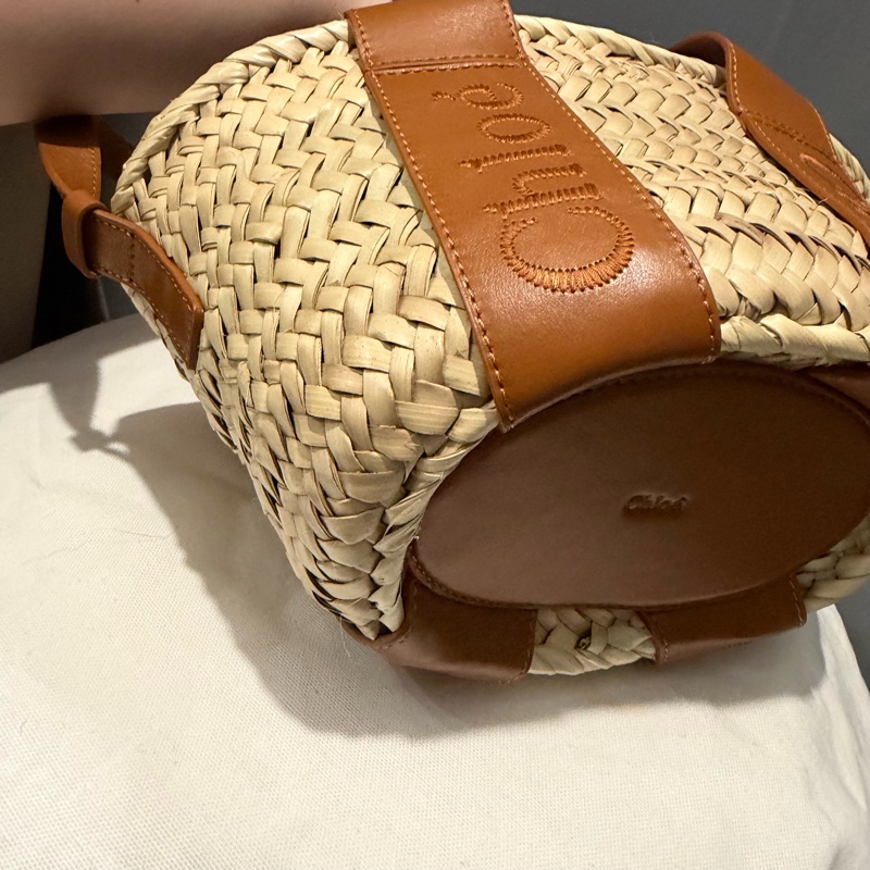 Chloe woody mini 手提 斜背 草編包-13