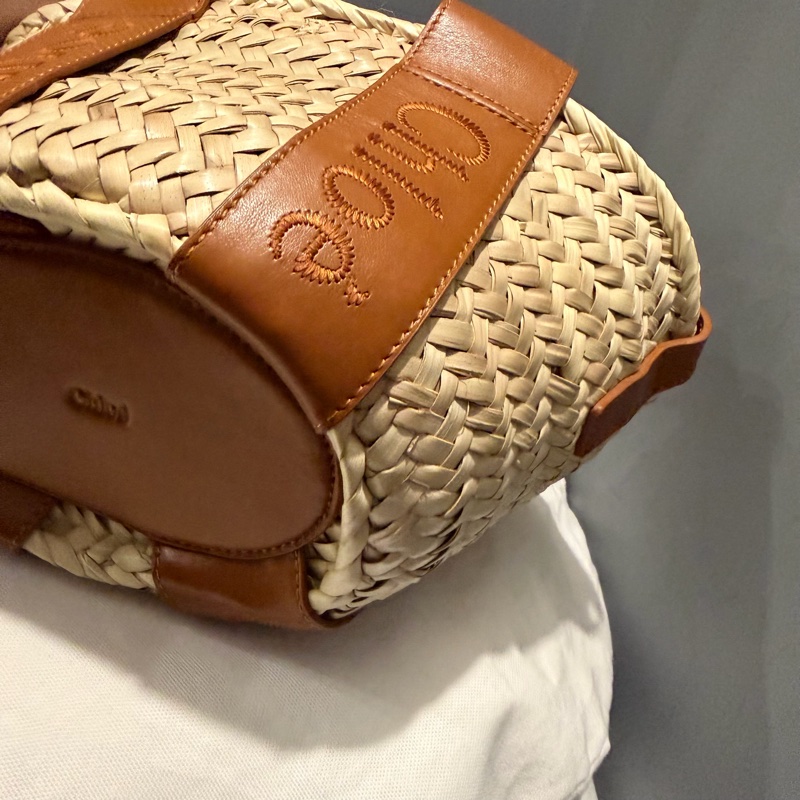 Chloe woody mini 手提 斜背 草編包-14