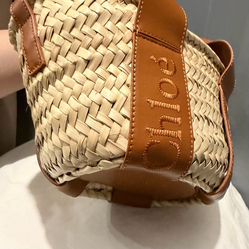 Chloe woody mini 手提 斜背 草編包-15