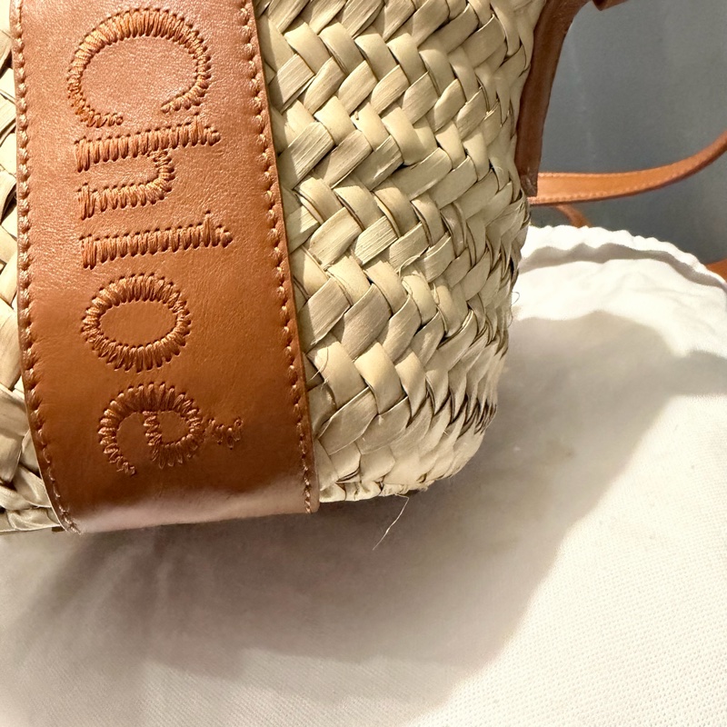 Chloe woody mini 手提 斜背 草編包-16