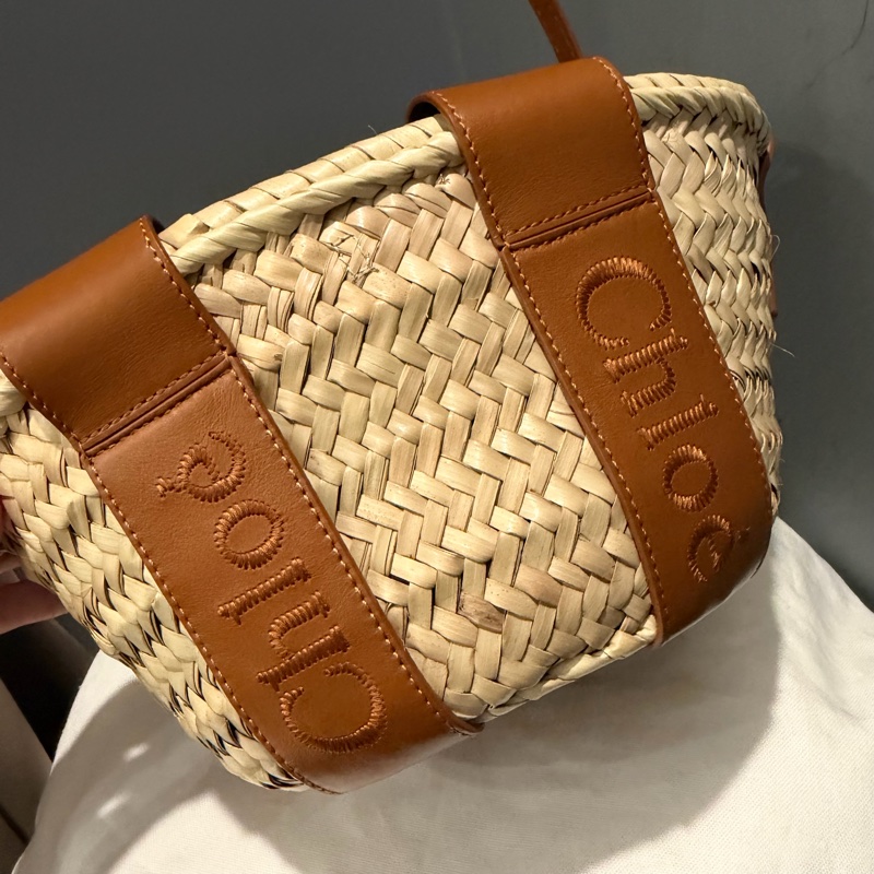 Chloe woody mini 手提 斜背 草編包-30