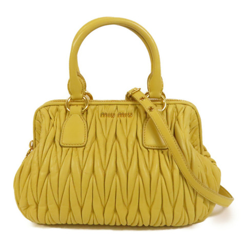 Miu Miu 羊皮皮革Matelasse Bag金扣手挽肩背兩用袋